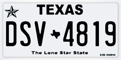 TX license plate DSV4819
