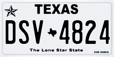 TX license plate DSV4824