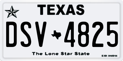 TX license plate DSV4825