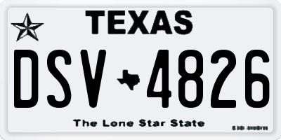 TX license plate DSV4826