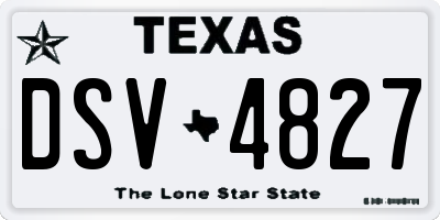 TX license plate DSV4827