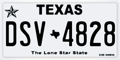 TX license plate DSV4828