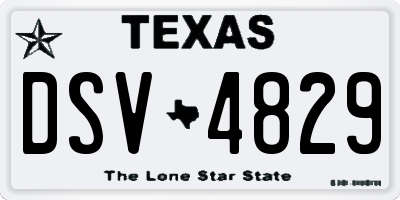 TX license plate DSV4829