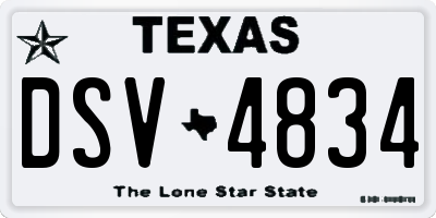 TX license plate DSV4834