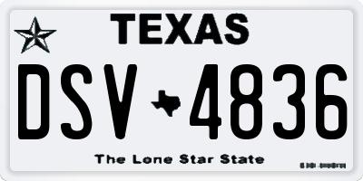 TX license plate DSV4836