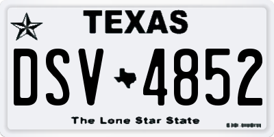 TX license plate DSV4852