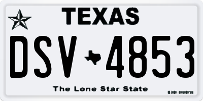 TX license plate DSV4853