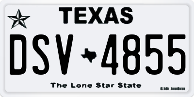 TX license plate DSV4855