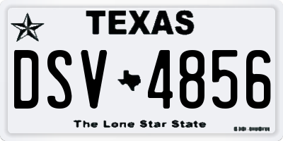 TX license plate DSV4856