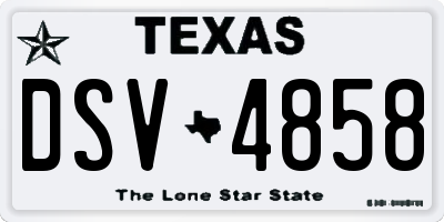 TX license plate DSV4858