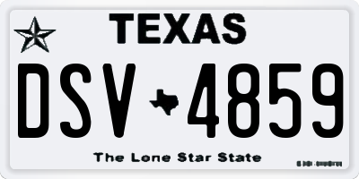 TX license plate DSV4859