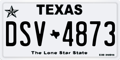 TX license plate DSV4873