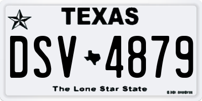TX license plate DSV4879