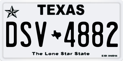 TX license plate DSV4882