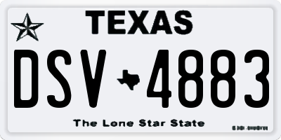 TX license plate DSV4883
