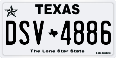 TX license plate DSV4886