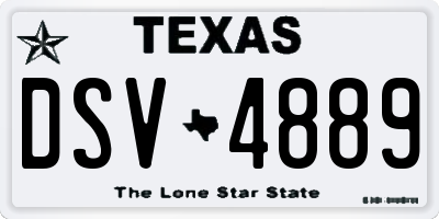 TX license plate DSV4889