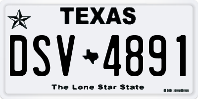 TX license plate DSV4891