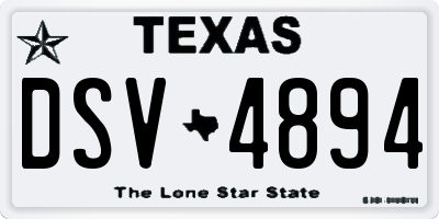 TX license plate DSV4894