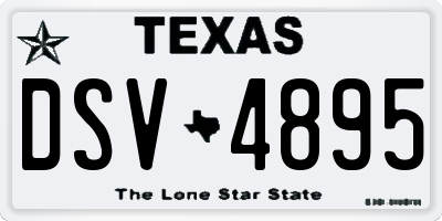 TX license plate DSV4895
