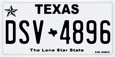 TX license plate DSV4896