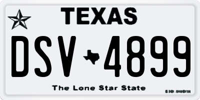 TX license plate DSV4899