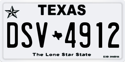 TX license plate DSV4912