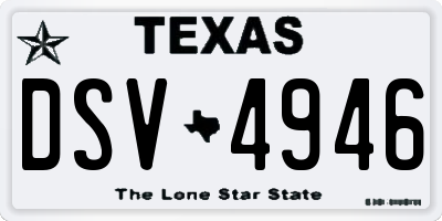 TX license plate DSV4946