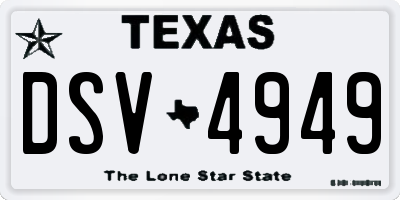TX license plate DSV4949