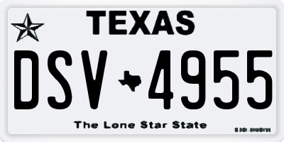 TX license plate DSV4955