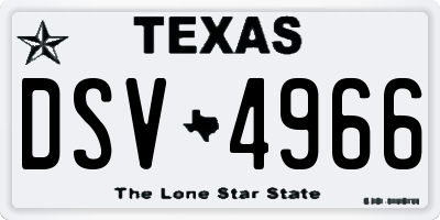 TX license plate DSV4966