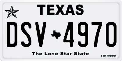 TX license plate DSV4970
