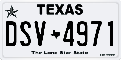 TX license plate DSV4971