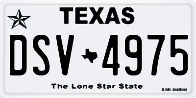 TX license plate DSV4975