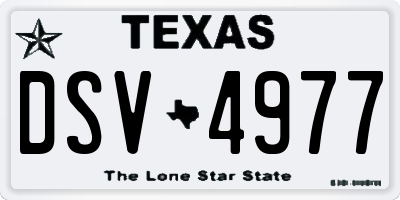TX license plate DSV4977