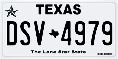 TX license plate DSV4979