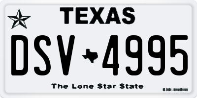 TX license plate DSV4995