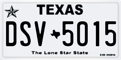 TX license plate DSV5015