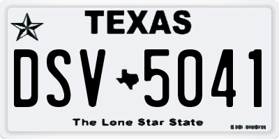 TX license plate DSV5041