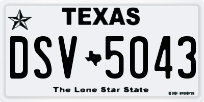 TX license plate DSV5043