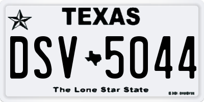 TX license plate DSV5044