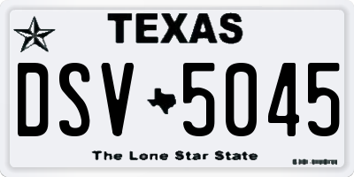 TX license plate DSV5045
