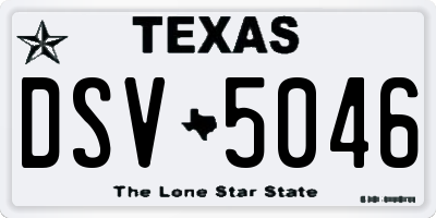 TX license plate DSV5046