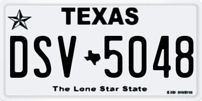 TX license plate DSV5048
