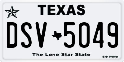 TX license plate DSV5049
