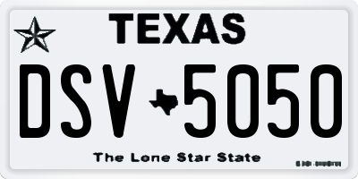 TX license plate DSV5050