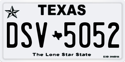 TX license plate DSV5052