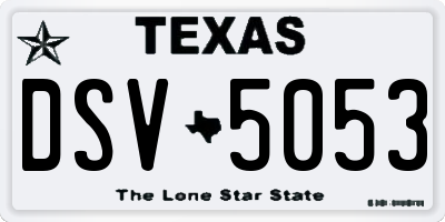 TX license plate DSV5053