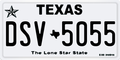 TX license plate DSV5055