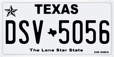 TX license plate DSV5056
